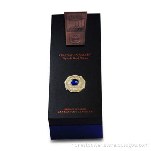 Cardboard Wine Gift Box with Crystal Decoration, Customized Logos and Sizes are Accepted